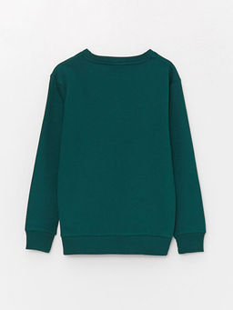 Bisiklet Yaka Bask?l? Uzun Kollu Erkek ?ocuk Sweatshirt - Waikiki фото 3