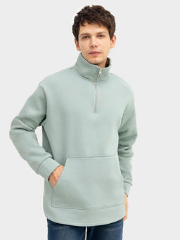 Свитшот мужской в серо-зеленом цвете