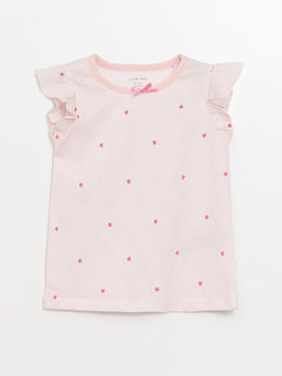 Bisiklet Yaka Kolsuz Bask?l? K?z Bebek Pijama ?st