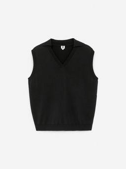 Chaleco de punto con cuello en V