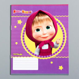 Цена за 20 шт. Тетрадь в линейку 12 листов, 5 видов МИКС, обложка мелованный картон, «Маша и медведь»