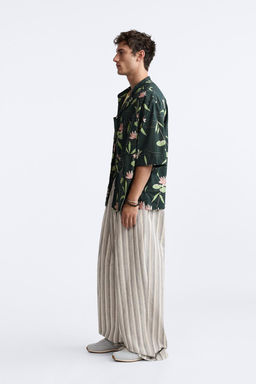 WIDE-FIT STRIPED TROUSERS - LIMITED EDITION - Zara фото 4