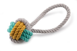 Игрушка для собак Мяч плетеный с петлей 20х6.5см, в ассортименте 268096