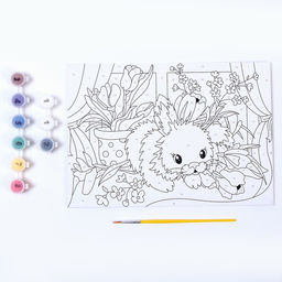 Картина по номерам для малышей «Пушистый зайка»