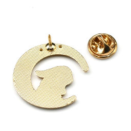 Брошь значок "Зайка на луне" с эмалью 26*28мм