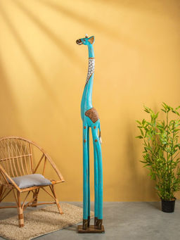 Сувенир «Жираф», 28×17×200 см, дерево, голубой