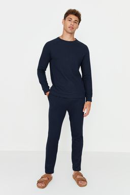 TRENDYOL MAN Lacivert Regular Fit Waffle Orme Pijama Tak?m? TMNAW23PT00015