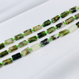 Бусины для украшений из Мусковита (зеленый лепидолит) 40 см