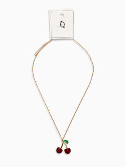 Цена за 2 шт. Кулон на цепочке "Черешня", цвет бордово-зелёный в золоте 40+удл