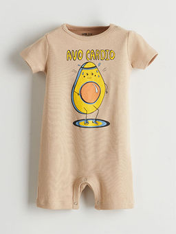 Bisiklet Yaka Avokado Bask?l? Erkek Bebek Tulum