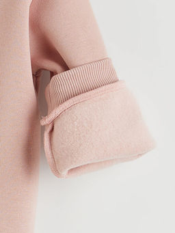 Bisiklet Yaka ?i?ekli K?z ?ocuk Kal?n Sweatshirt