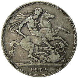 Монета 1 крона 1889 года Великобритания