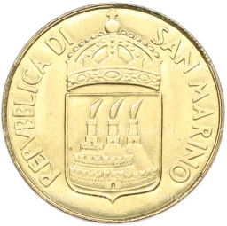 Монета 20 лир 1973 года Сан-Марино