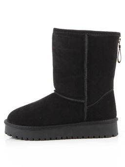04-PAYH17-1Z BLACK Угги женские (натуральная замша, 100% шерсть)