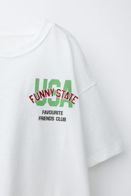 CAMISETA ESTAMPADO TEXTO / Crudo claro - Zara фото 3