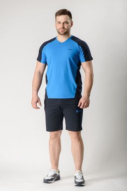 Футболка М-0408: Ярко-синий / Тёмно-синий - Relay фото 4