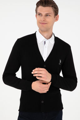 Мужской черный базовый трикотажный кардиган Неожиданная скидка в корзине - U.s. polo assn фото 3