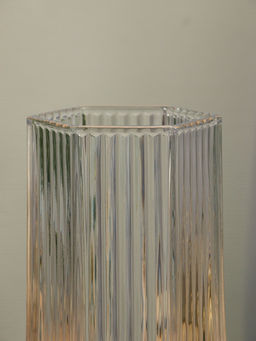 Ваза для цветов «Эдисон», линии, 28×13.5 см, стекло, прозрачная