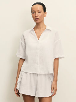 Домашняя рубашка с коротким рукавом / Zarina  фото 4