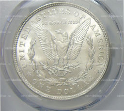 1 доллар 1921 года США Доллар Моргана (в слабе PCGS MS63)