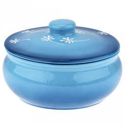 Пельменница керамическая "Малая" 1,25л, д19см, h12см, "Расторопша", с крышкой (Россия)