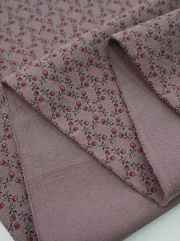 Теплый хлопок Винтажная брусничка цв.лилово-коричневый, ш.1.5м, хлопок-100%, 160гр/м.кв - Купава фото 4