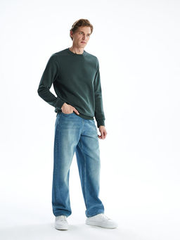 Bisiklet Yaka Uzun Kollu Erkek Sweatshirt