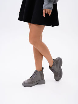 Ботинки 305.927gr.Серый замок замша+серый игуана+серый/байка