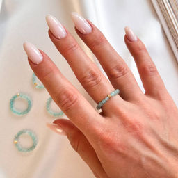 Кольцо на резинке из Амазонита 16,5р.