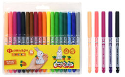 Фломастеры Каляка-Маляка ЗАЙЧИКИ классические 18 цв. круглый корпус, легкосмываемые, принт...