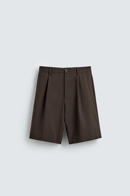 BERMUDA RELAXED FIT PLIEGUES / Chocolate