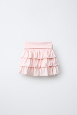 FALDA BERMUDA VOLANTES CINTURA VUELTA / Rosa pastel - Zara фото 7