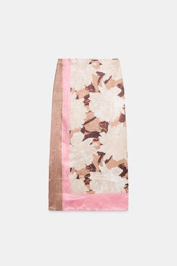 FLORAL PRINT SATIN MIDI SKIRT - Zara фото 6