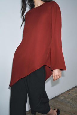 ZW COLLECTION ASYMMETRIC FLOWY TOP - Zara фото 5