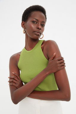 Ac?k Yesil Fitilli Ince Bluz TWOSS21BZ0090