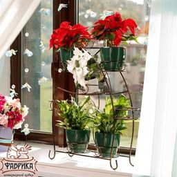 Подставка для цветов на подоконник 14-918 на 8 цветов - Фабрика интерьерной ковки фото 5