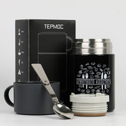 Термос для еды Мастер К Приятного аппетита, 550 мл, 1711 см, чёрный фото 2