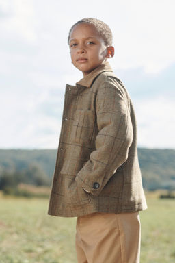 CHECK FAUX SHEARLING COAT WITH WOOL LIMITED EDITION - Zara фото 2