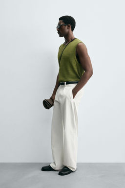 LINEN BLEND KNIT VEST - Zara фото 4