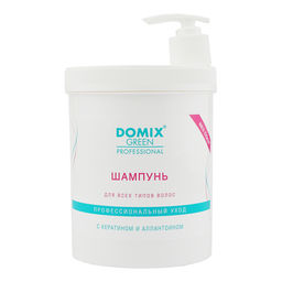 Domix Green Professional Шампунь для всех типов волос с кератином и аллантоином Без соли, 1000 мл