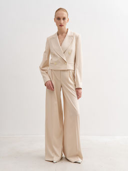 Молочные брюки палаццо