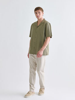 Regular Fit Resort Yaka K?sa Kollu Erkek G?mlek