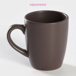 Кружка керамическая Доляна Пастель, 360 мл, цвет коричневый  фото 6