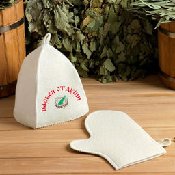 Набор для бани Парься от души шапка, рукавица