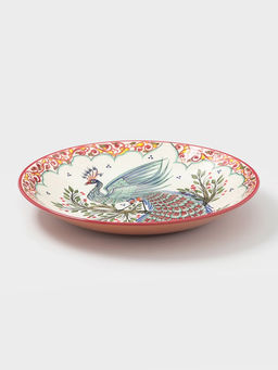 Ляган узбекский Риштанская Керамика «Жар-Птица», d=41 см, красный