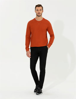 Siyah Slim Fit Kanvas Pantolon
