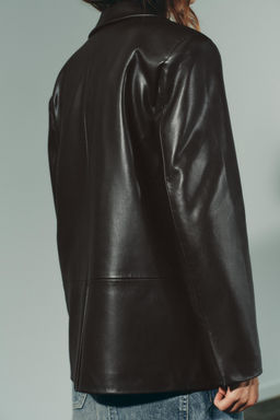 FAUX LEATHER STRAIGHT BLAZER - Zara фото 4