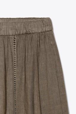 ZW COLLECTION 100% LINEN PALAZZO TROUSERS - Zara фото 9