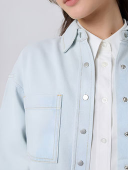 Женская рубашка джинсовая свободного кроя укороченная МАРГАРЕТ (MARGARET) / Lee Cooper  фото 6