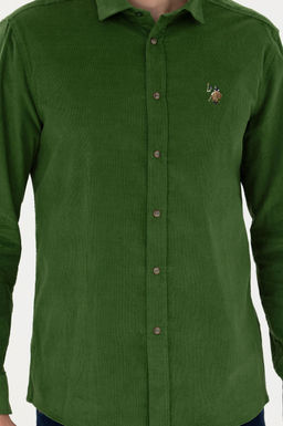 U. S. Polo Assn / Мужская зеленая рубашка с длинным рукавом - U.s. polo assn фото 13